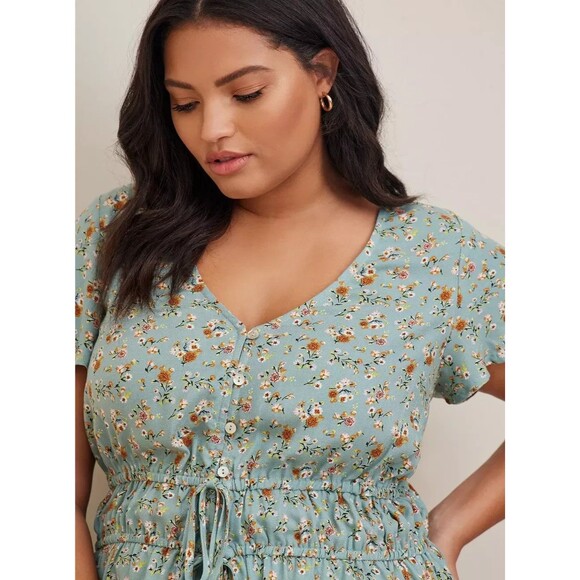 NWT Torrid Gauze Waist Detail Flutter Sleeve Top 4X or 26 Plus - Picture 3 of 5